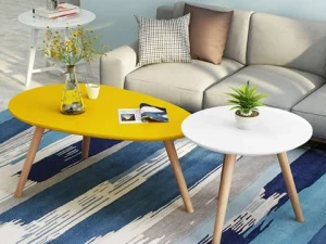 Bộ 2 Bàn Sofa IGEA Việt Nam Phong Cách Scanvadian Màu Trắng